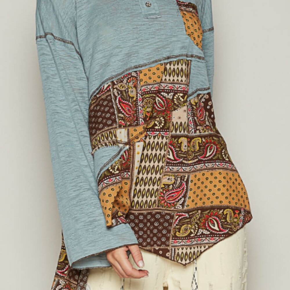 #113 POL ROUND NECK TEXTURED TOP - Picture 5 of 6